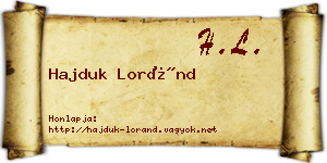 Hajduk Loránd névjegykártya