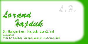 lorand hajduk business card